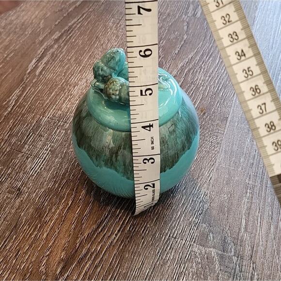 Jaska of California Cascade Ware Blue Brown Drip Vintage Cream and Sugar acorns - Picture 9 of 9